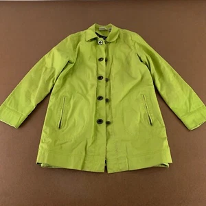 Liz Claiborne Women's Medium Lime Green Button Front Mid Length Jacket *Flaw - Picture 1 of 13