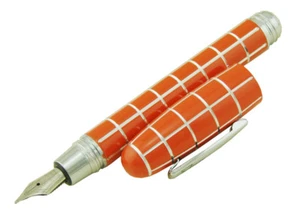 Mini pluma estilográfica de resina Fuliwen punta fina, bolígrafo de viaje de bolsillo naranja - Imagen 1 de 7