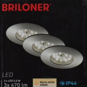 Briloner LED Einbauleuchten nickel 3er-Set,3xLED-Modul/5,5W (7231-032) - Bild 1 von 1