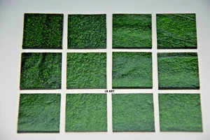 1412,50 - 12- 1/2" x 1/2" HELL AVENTURIN GRÜN BULLSEYE DÜNN 2mm GLAS 90 COE - Bild 1 von 5