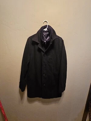 J Ferrar Mens Size M Medium Black Wool Blend Coat Lined Jacket - Image 1 of 4