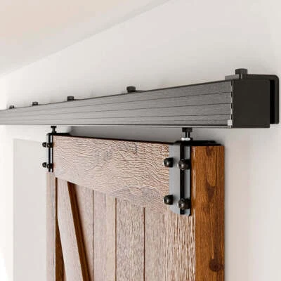 CCJH 6/6.6/8/10FT Box Rail Hardware Heavy Duty Sliding Barn Door Track Wall Mount Kit