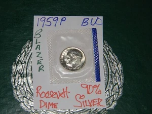 1959 P Roosevelt Dime. Fully Separated Horizontal Torch Lines. Nice BU. (Inv.) - Picture 1 of 4