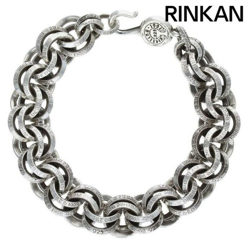 CHROME HEARTS Bracciale Uomo Argento Cuori Cromati 2 DOPPIA B RING Usato8b43cb96df861ab111