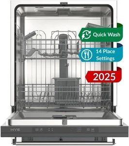 HYE Integrated Dishwasher 60cm Full Size 14 Place Settings - E Rated DW01B14PS19 - Picture 1 of 10