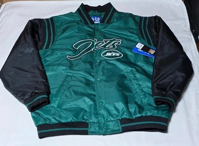 NFL New York JETS Chaqueta Universitaria Satinada ULTRA GAME Verde Negro Talla: L - Totalmente NUEVA Foto 1 de 4