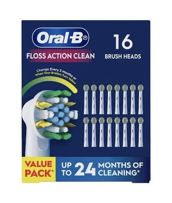 Oral B Power Toothbrush Floss Action Refills 16 Pack - image 1 of 4