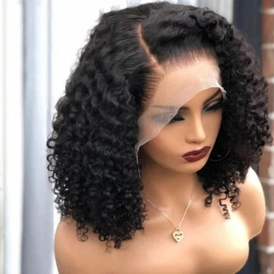 Bob Wig Human Hair Curly Glueless 13x4 Lace Front Wigs Pre Plucked for Women - Image 1 of 4