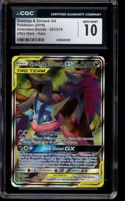 CGC 10 Greninja & Zoroark GX 201/214 - Unbroken Bonds - Image 1 of 2