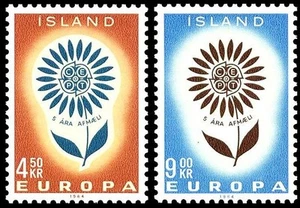 Island 1964 Europa 2v postfrisch ** - Bild 1 von 1