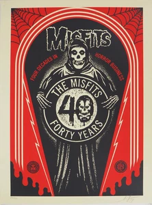Shepard Fairey (Obey) : Misfits 40TH Crypth - Lithografie Originell - Bild 1 von 6