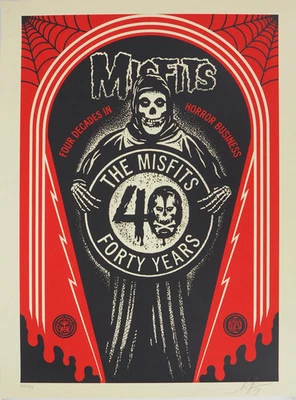 Shepard Fairey (Obey) : Misfits 40TH Crypth - Lithografie Originell - Bild 1 von 4