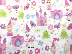 Vintage Animated Princess Carriage Horse Castle Child Decor Pillow Case Cover - Picture 1 of 2