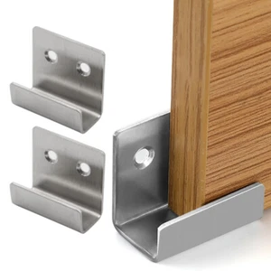 Stainless Steel U Shape Hanging Tile Bracket Wall Fix Clip Mirror Display Hooks - Picture 1 of 27