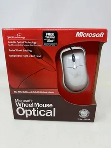 Microsoft Wheel Mouse Optical Mouse PC/MAC USB PS2 0302 X08-7117A NEW - Picture 1 of 3