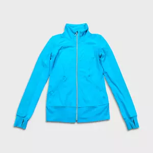 Chaqueta Lululemon Contempo para mujer grande azul atlética cremallera completa agujeros para los pulgares yoga - Imagen 1 de 9