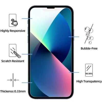 Protector de Pantalla de Cristal Templado para iPhone 16 15 14 13 12 11 Pro Max XS XR 8 Foto 1 de 4