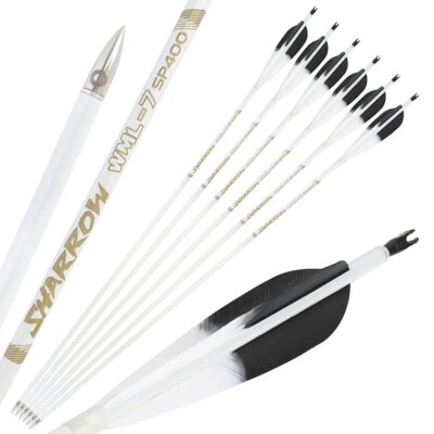 32" Pure Carbon Arrows 5" Feathers SP400-800 .003 Archery Bow Hunting Shoot - Image 1 of 4