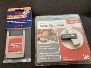 Sandisk SDCF-05 PC CompactFlash PC Card Adapter $ Imation 1GB USB 2.0 Flash Driv - Picture 1 of 2