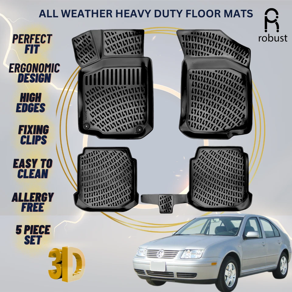 Tapetes forros para VW Volkswagen Bora 1999-2006 alfombras de alta resistencia para todo tipo de clima Foto 1 de 4