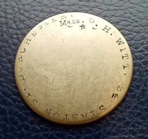 Silver Counter Stamped Coin / Token - G.H. Witt 24 Stanton St Dorchester Mass - Picture 1 of 2