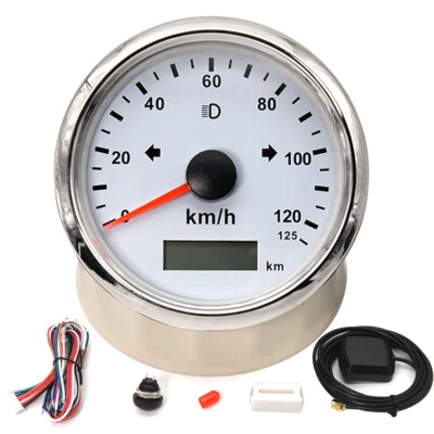 85mm White GPS Speedometer 125km/h Waterproof for Motorcycles Boat Car Truck ATV - Image 1 of 4