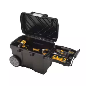 25" W 15 Gal. Polypropylene Rolling Tool Box, Heavy Duty Mobile Storage - Picture 1 of 9