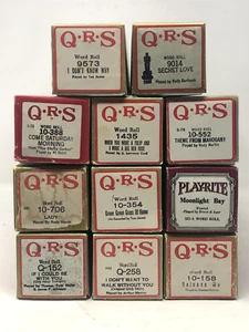 Lot of 11 Piano Rolls Secret Love with Original QRS Boxes Vintage - Picture 1 of 20