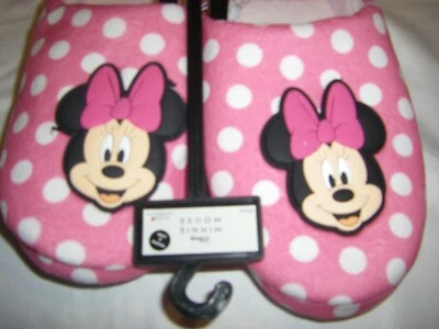 Minnie Mouse Slippers by Disney Pink Dot Plush Women's Size X-Large (11-12) NEW - Image 1 of 4