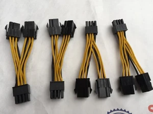 6 pcs Dual 6 Pin To 8 Pin PCIE VGA Power Cable for NVIDIA ATI RADEON,ORIGINA - Picture 1 of 4