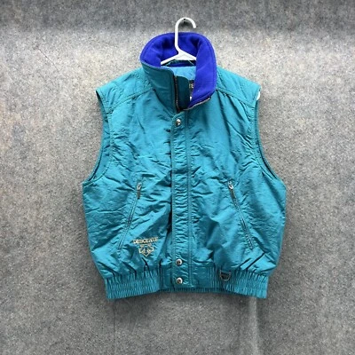 Descente Ski Vest Men Small Blue Jacket Full Zip High Neck Parka Vintage Snap - Image 1 of 4