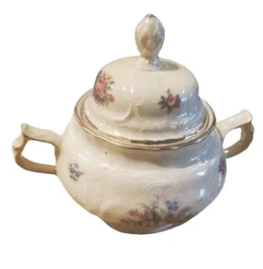 Rosenthal China Heirloom Sanssouci Germany Sugar Bowl with Lid Gold Trim Floral - Picture 1 of 6