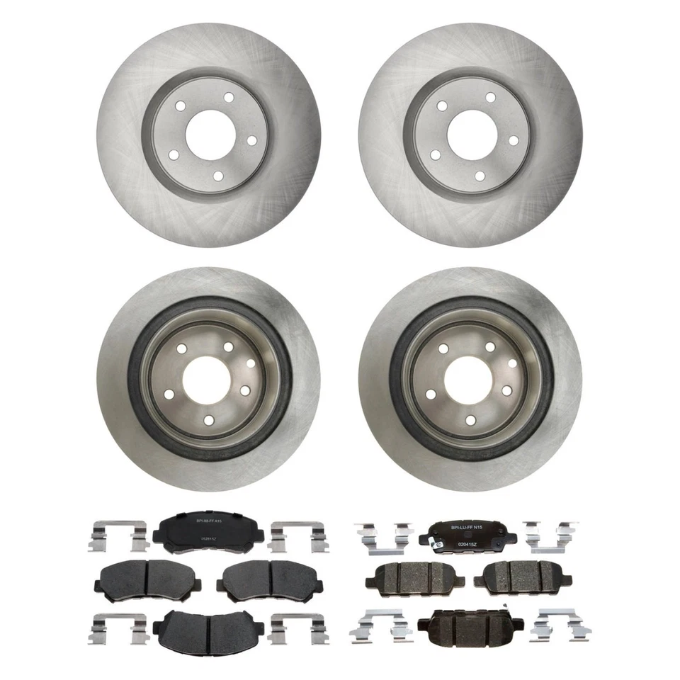 For Nissan Juke 14-17 R-Line Plain Front & Rear Brake Kit w Ceramic Pads Foto 1 de 4