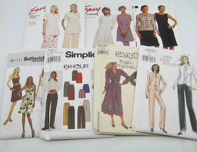 7 Misses Sewing Patterns Size 8 10 12 14 Uncut Easy Dress Top Pants Skirt Jacket - Image 1 of 4