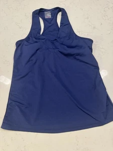Lucky In Love Women’s Size Small Navy V-Neck Stretchy Athletic Tennis Top EUC - Picture 1 of 3