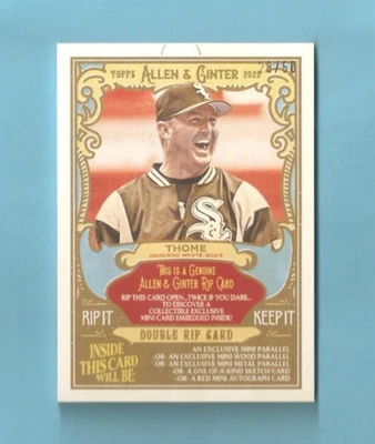 Tarjeta Jim Thome Frank Thomas 2025 Topps Allen & Ginter Double Rip #/50 White Sox Foto 1 de 2