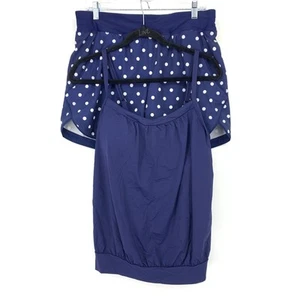 Lands End Two Piece Tankini Swimsuit With Shorts Bottom Womens Sz 10 Navy White - Picture 1 of 13