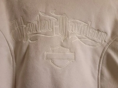 Harley Davidson, ladies Bone color suede, shearling lined jacket size 2W - Image 1 of 4