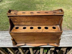 Antique 19th Century Wooden Walnut Tobacco Pipe Smokers Pipe Stand - Picture 1 of 7