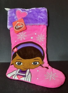 Medias de Navidad Doc McStuffins Disney Jr. Copos de nieve bordados de felpa rosa - Imagen 1 de 4