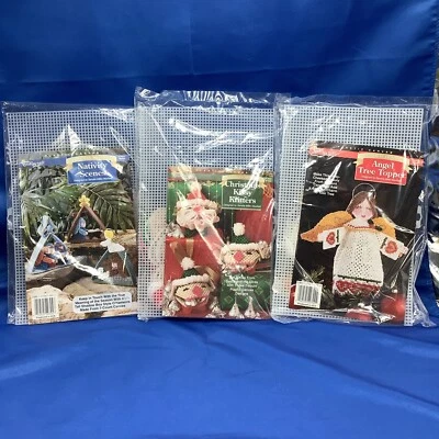 Needlecraft Shop Christmas Plastic Canvas Crafts Set Of 3 NIP - Image 1 of 4