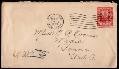 Canal Zone Postal Stationery Scott # U4 Entire with Cristobal Machine Cancel - Image 1 of 2