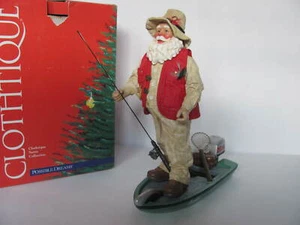 CLOTHTIQUE POSSIBLE DREAMS REEL GOOD TIME SANTA FISHING ON BOAT MIB - Picture 1 of 12