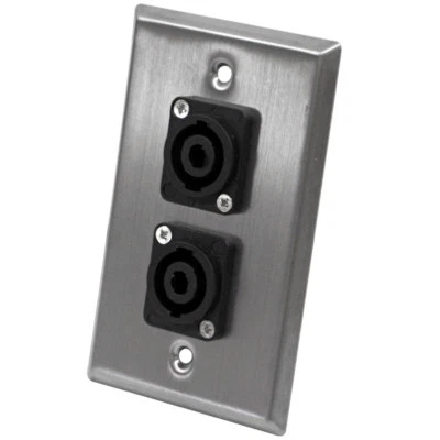 Audio sísmico - Placa de pared de acero inoxidable - Conectores Speakon dobles de 4 polos Foto 1 de 3