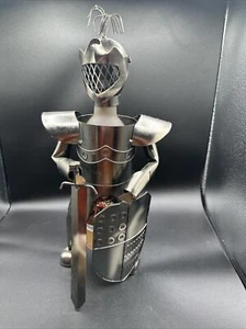 Knight Wine Bottle Holder Metal Art - Picture 1 of 7