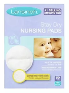 LANSINOH Stay Dry Disposable Nursing Pads 60 Count - Picture 1 of 1