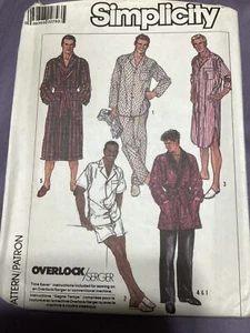 Simplicity Sewing Pattern 8323 Sleepwear Robe & Pajamas Size XS Men/Teen, Uncut - Picture 1 of 7