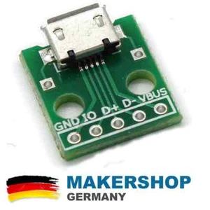 Micro USB Breakout Modul Board Platine Mikro Dip Dil Adapter Arduino 5-Pin - Bild 1 von 1