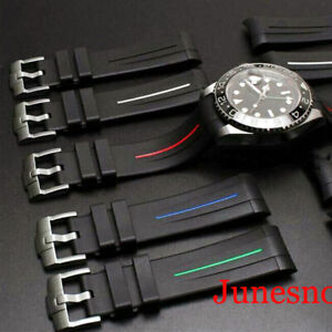 20mm Watch Rubber Strap Band CURVED ENDS Fit 40mm Men Watch 