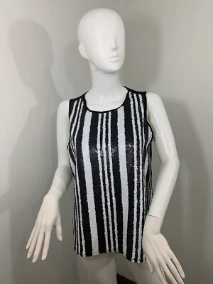 I.N.C. International Concepts черный и белый в полоску блестки верхний новый маленький - Изображение 1 из 4